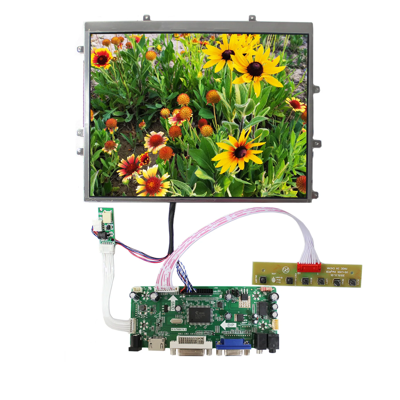 

9.7" 1024x768 IPS LCD Screen With HD-MI VGA DVI LCD Controller Board M.NT68676