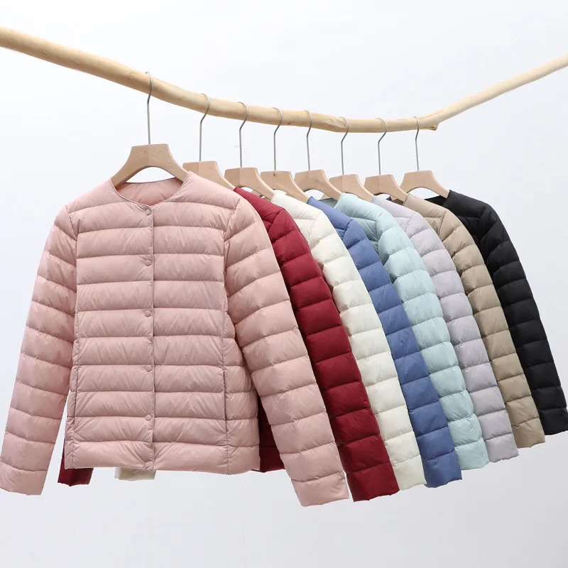 

Женский пуховик, новинка 2022, стильная Легкая короткая пуховая куртка с тонкой подкладкой, модные теплые зимние пальто, размеры 4xl