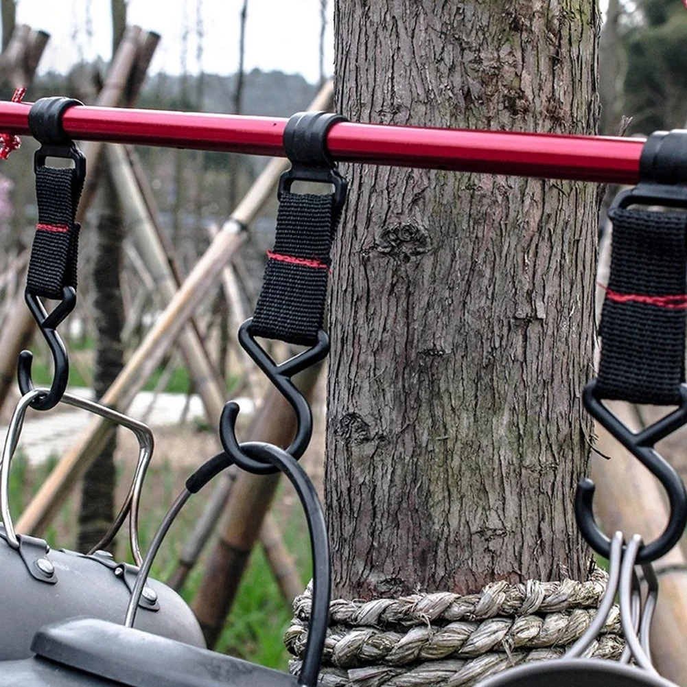 

5pcs Multifunctional Hook Strong Load Bearing Camping Hiking Hanging Rack Cookware Lamp Holder Movable Storage Hook