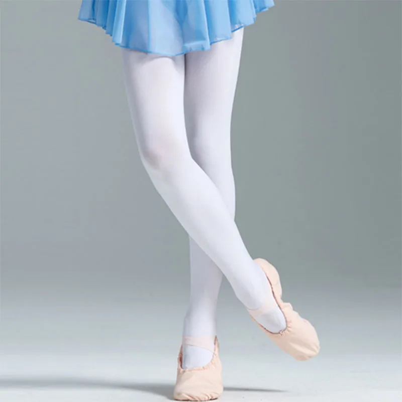 Детские колготки однотонные белые балетные танцевальные для детей бархатные