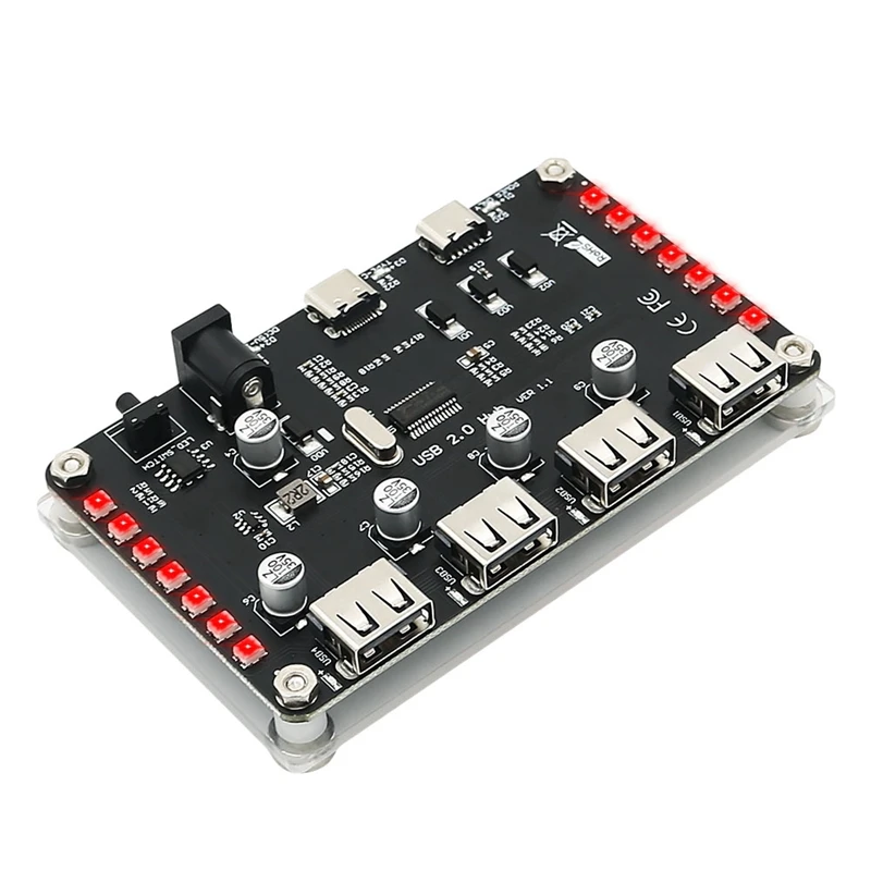 

4 Port USB 2.0 Hub With 3528 Colorful LED And Auxiliary Power For PC Laptop Keyboard Mouse Hdds