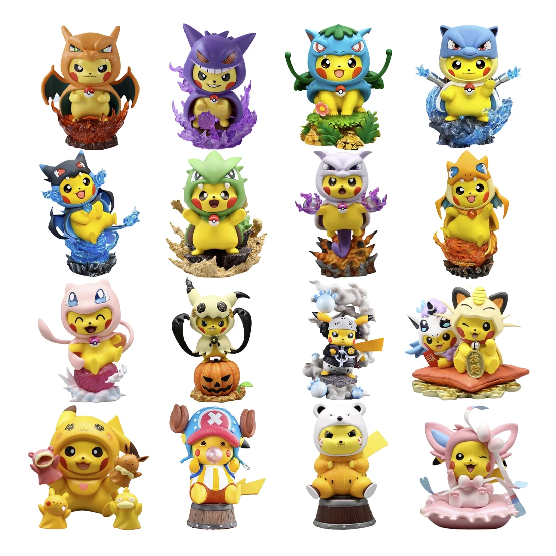 

Pokemon Pikachu Figures Cosplay Gengar Charizard Mimikyu Blastoise Kawaii Anime Figurine Toys Room Decoration Collection Statue