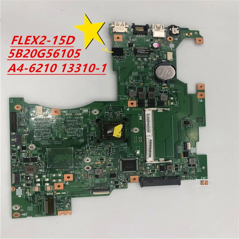 13310-1 Original For LENOVO Ideapad FLEX2-15D Laptop motherboard 5B20G56105 A4-6210 448.01001.0011Tested 100% Good Free Shippin
