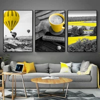 gatyztory oil painting by number yellow hot balloon kits for adults handpainted diy gift picture by number scenery on canvas hom