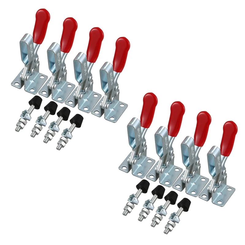 

Hand Tool Toggle Clamp 201B Antislip Red Horizontal Clamp 201-B Quick Release Tool 8Pcs