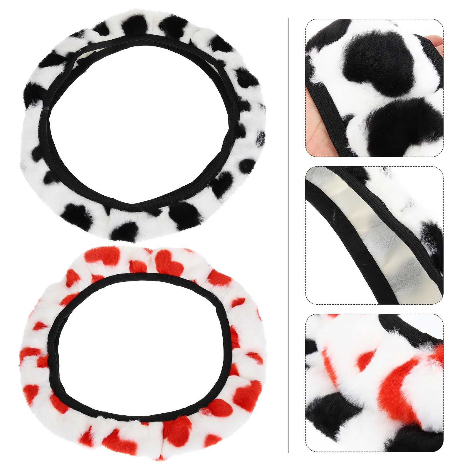 

Plush Steering Wheel Cover for Auto Car White Fits 14.5-15 Inch Steering Wheel Elastic Design for Easy Installation and Removal