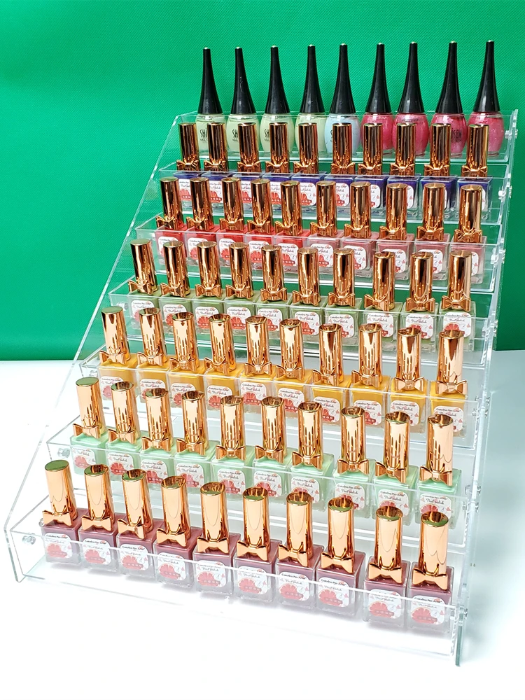 

2/3/4/5/6/7 Layers Acrylic Nail Polish Display Organizer Shelf Clear Cosmetic Rack Tools Holder Frame Jewelry Stand Storage Box