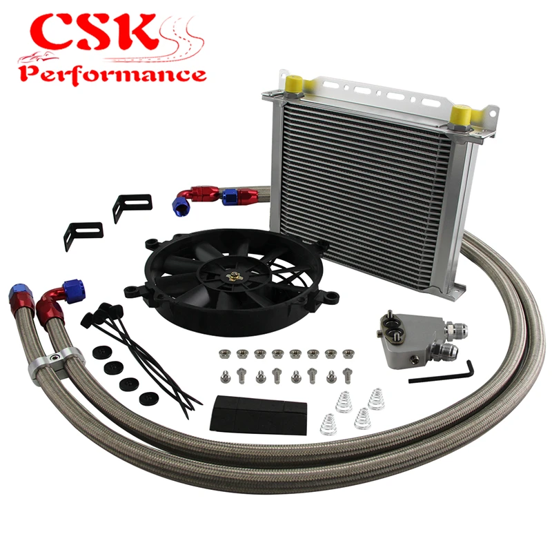 

30Row масляный радиатор + вентилятор для Cadillac CTS-V 04-06 Corvette C5 97-04 C6 05-13 C7 14-19 Camaro Firebird 98-02 LS1 LS2 LS3 LS6 LS7 LS9