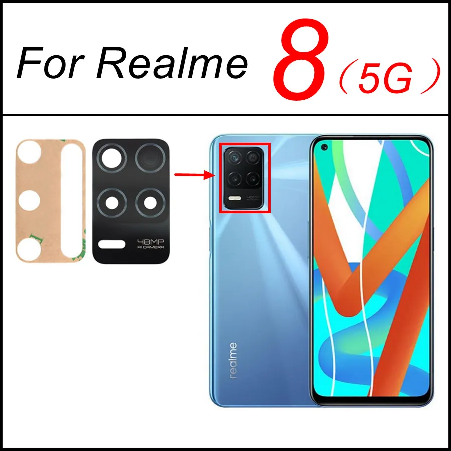 Оригинальный стеклянный объектив основной задней камеры для Realme 8/Pro/5G/8i
