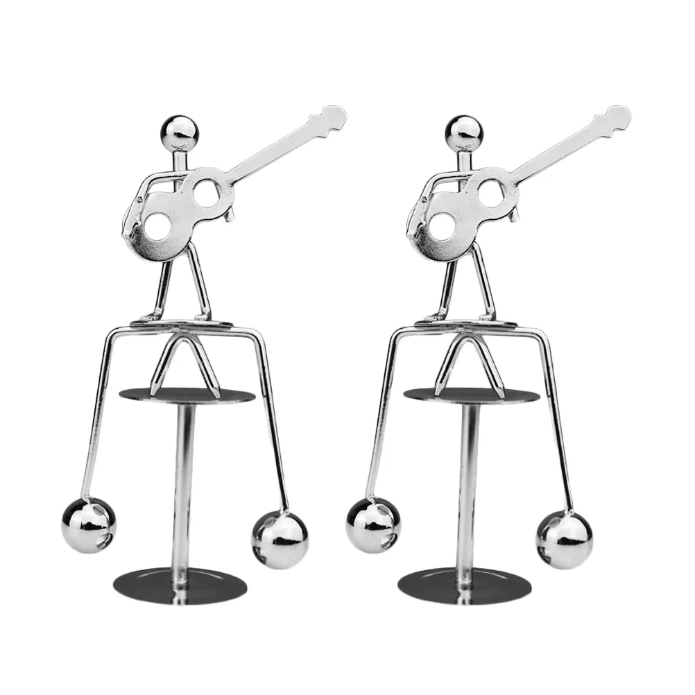 

Toy Guitar Sculpture Physicsmetal Balance Balancing Man Model Science Psychology Musician Decoriron Desktop Mechanics Mini Steel