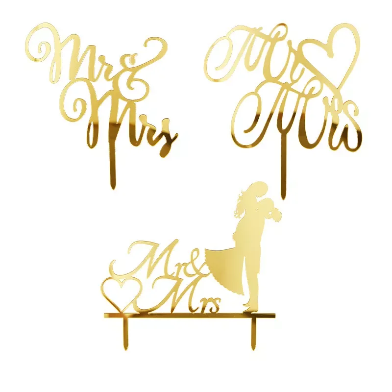 

MR&MRS Acrylic Wedding & Engagement Cake Topper Lover Valentine's Day Baking Decoration You&me Anniversary Cake