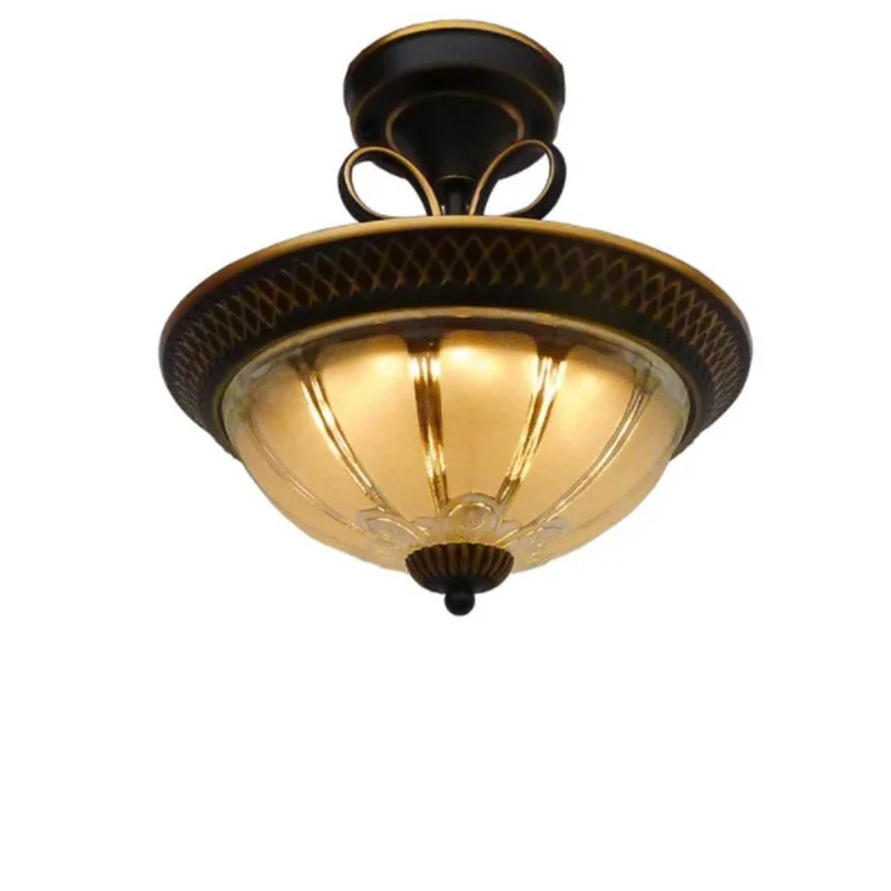 Retro Ceiling Light Modern Simple Living Room Bedroom Balcony Aisle LED Decorative Lights Light Luxury Round Chandelier