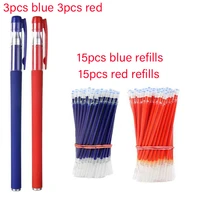 36pcs matte non slip gel pens 0 5mm bullet tip black blue red ink office children stationery refills for writting ballpoint pens