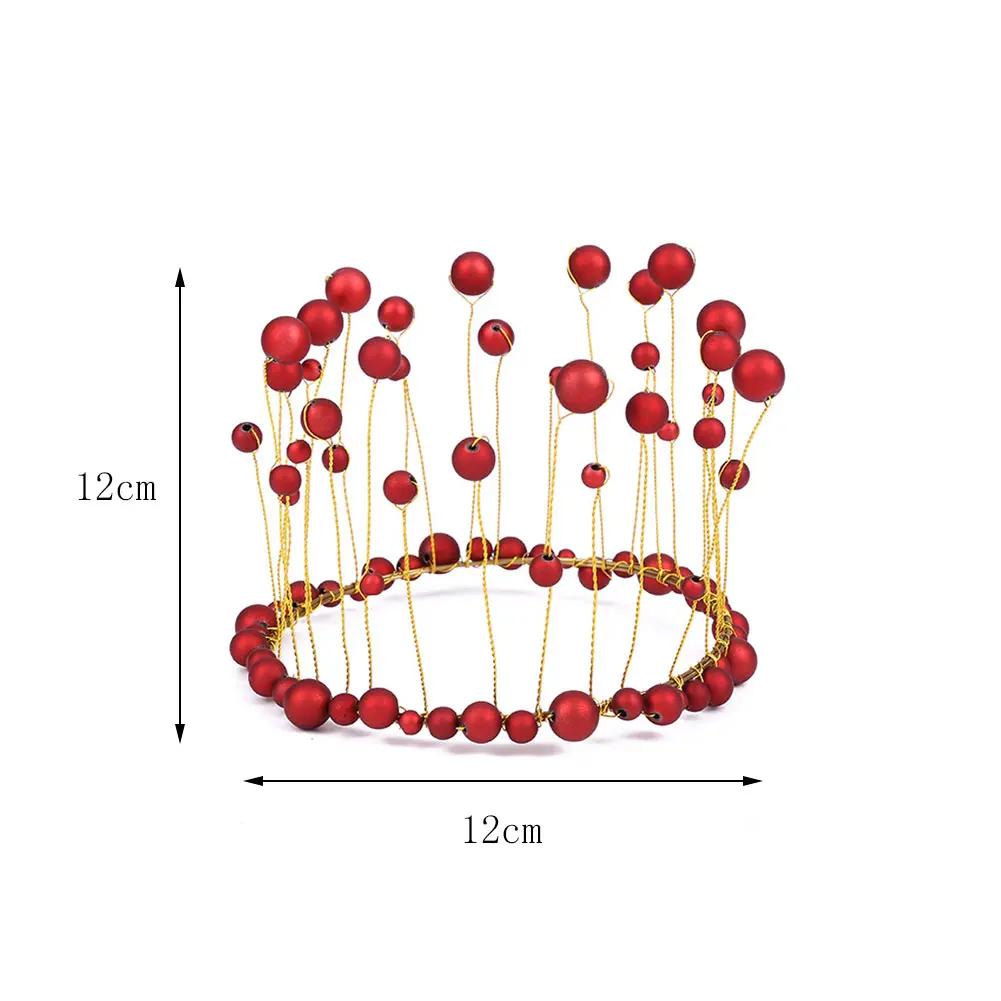 Металлическая корона принцессы с жемчугом топпер для торта искусственный жемчуг