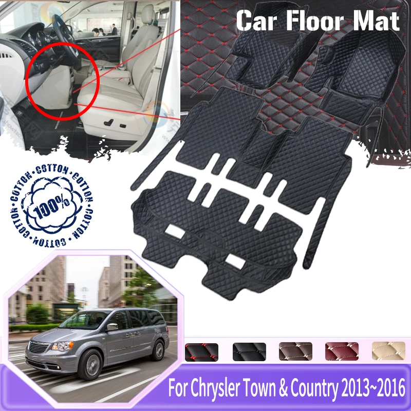 

Car Floor Mats For Chrysler Town & Country 7seat 2013~2016 Waterproof The Front Box And The center Console Separated Accessories