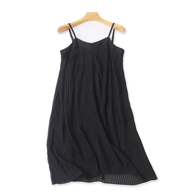Плиссированное Платье на бретельках летняя новинка Женская универсальная