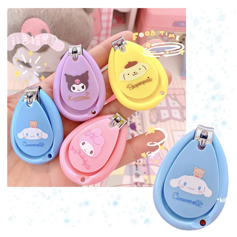 

Cartoon My Melody Cinnamoroll Kuromi Cute Print Macaron Portable Nail Clipper Kawaii Foldable Nail Clipper Baby Nail Clippers