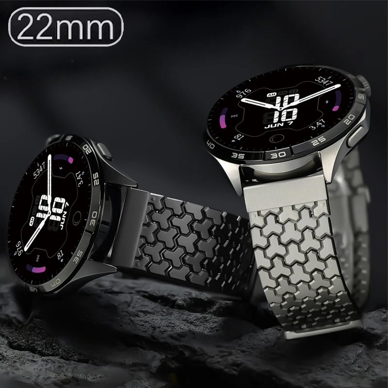 Фото Ремешок из нержавеющей стали 22 мм для Huawei Watch GT6 Pro GT5 GT4 GT3 GT2 GT 46 мм, металлический браслет для Huawei Watch 5/4/4pro/3/3pro №1