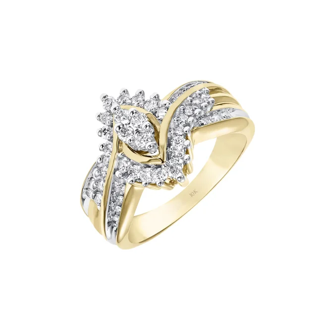 1/2 Carat T.W. Diamond "Shimmering" Women's Engagement Ring in 10k Yellow Gold by Keepsake 1