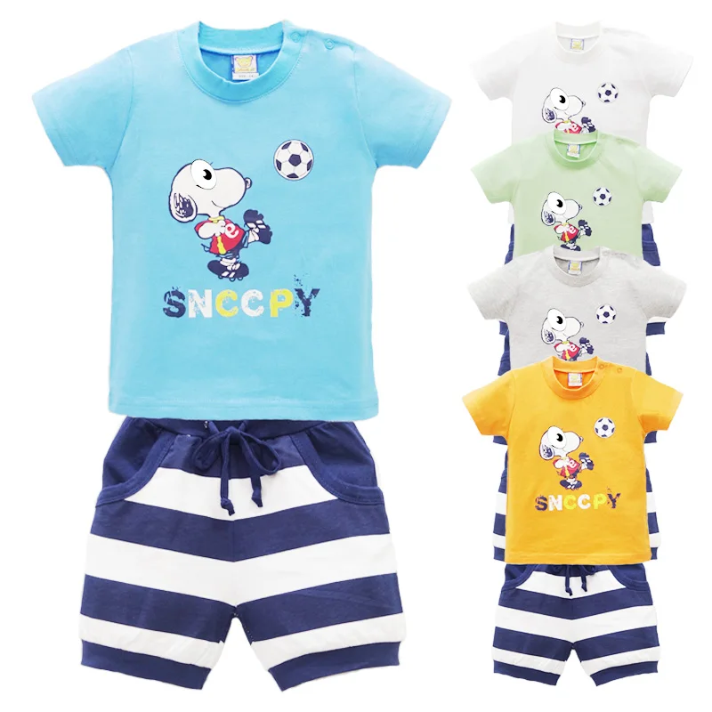 

Kids Baby Boy 2Pcs Set Short Sleeve Trousers T Shirt Suit Summer Cartoon Cotton Outfits