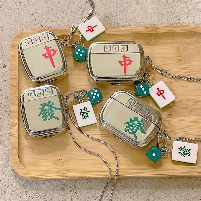 

Electroplated Mahjong Dice Apple AirPods 2 Case Cover AirPods Pro Case IPhone Earbuds Accessories AirPod Case Air Pods Case