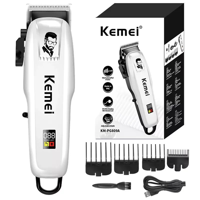 

kemei PG809A adjustable powerful hair clipper barber hair trimmer for men professional cordless hair cutting machine