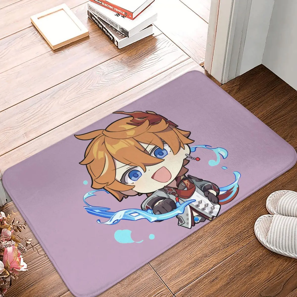 

Genshin, коврик для спальни Chibi Childe Genshin, ударопрочный дверной коврик, кухонный ковер, коврик для входной двери, украшение для дома