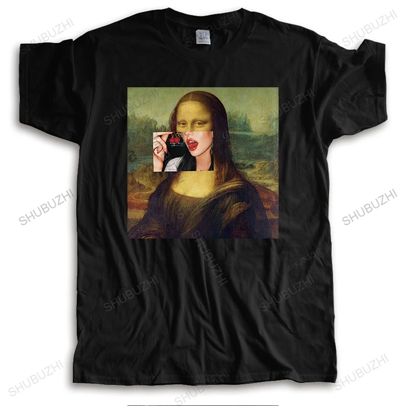 

Hot sale men brand t shirt summer cotton tshirt Mona Lisa Aesthetic Girl Shubuzhi Brand Cotton T-shirt euro size Drop Shipping