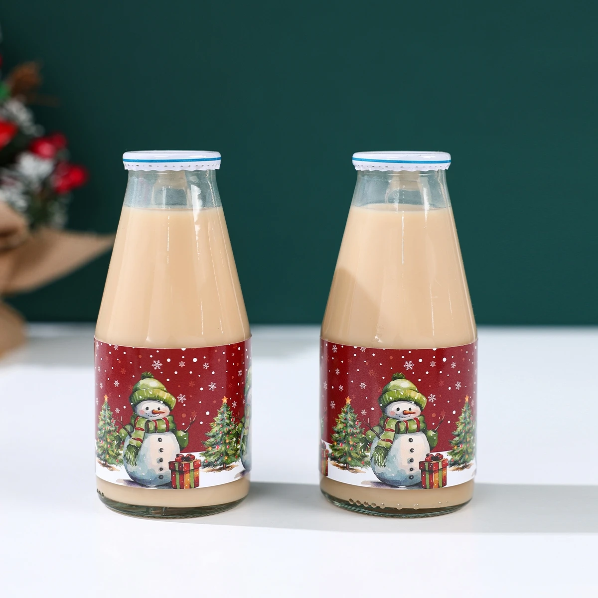 Рождественская наклейка на бутылку вина с Санта-Клаусом Рождественский Декор