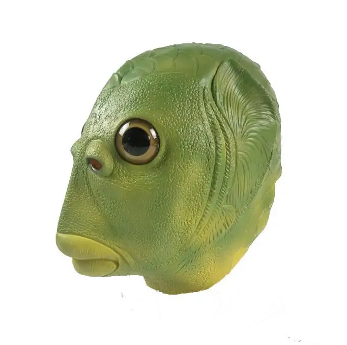 

Страшная маска для вечевечерние НКИ на Хэллоуин, латексная Милая маскарадная резиновая маска с золотой рыбкой, голова рыбы, маска с животны...