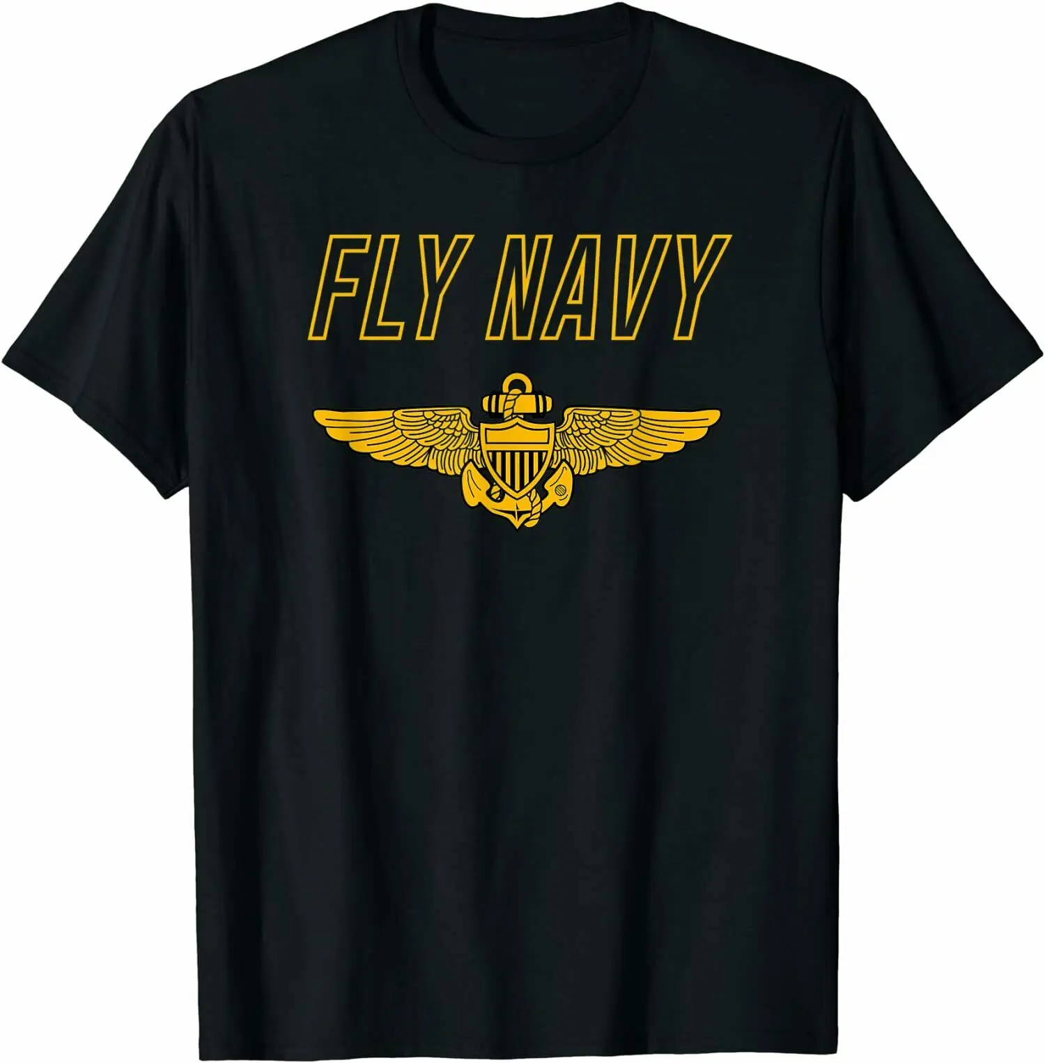 

Fly Navy Shirt Classic Naval Officer Pilot Wings Tee T-Shirt Breathable Top, Loose Casual Mens T-shirt S-3XL