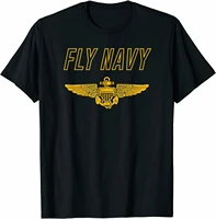 fly navy shirt classic naval officer pilot wings tee t shirt breathable top loose casual mens t shirt s 3xl