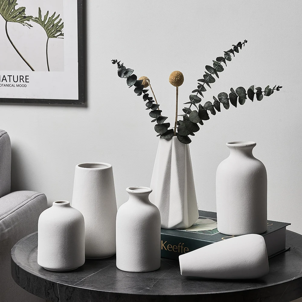 

Ceramic Decorations Vases Dried Flowers Decorative Vase Room Home Decor Flower Vase Country Decoration Office Mini Nordic Vase