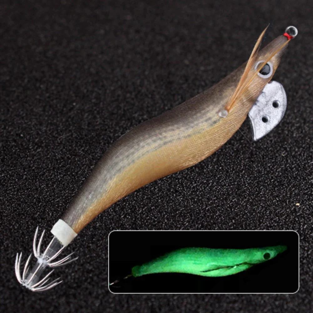 Светящаяся рыболовная приманка для ловли кальмара деревянные креветки с шумным