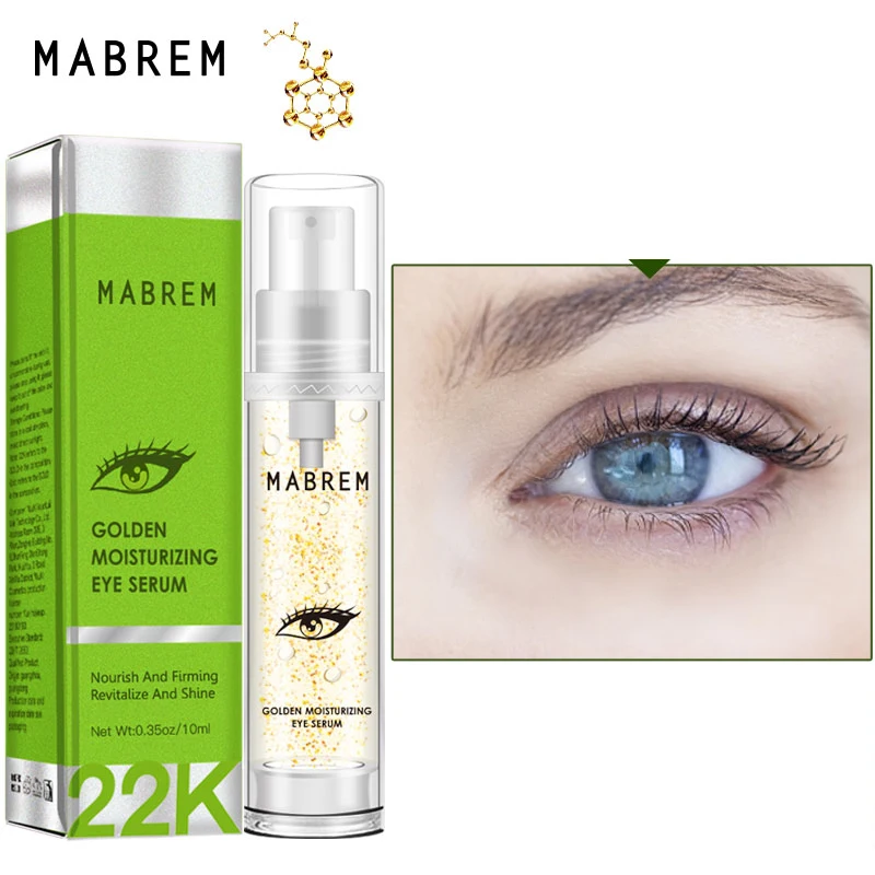 

MABREM 22k Golden Eye Serum Moisturizing Anti-Wrinkle Anti-Age Hyaluronic Acid Remover Dark Circles Against Puffiness And Bags