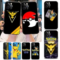 pokemon go pocket monster phone case for apple iphone 13 pro max 12 11 8 7 se xr xs max 5 5s 6 6s plus black soft silicon case