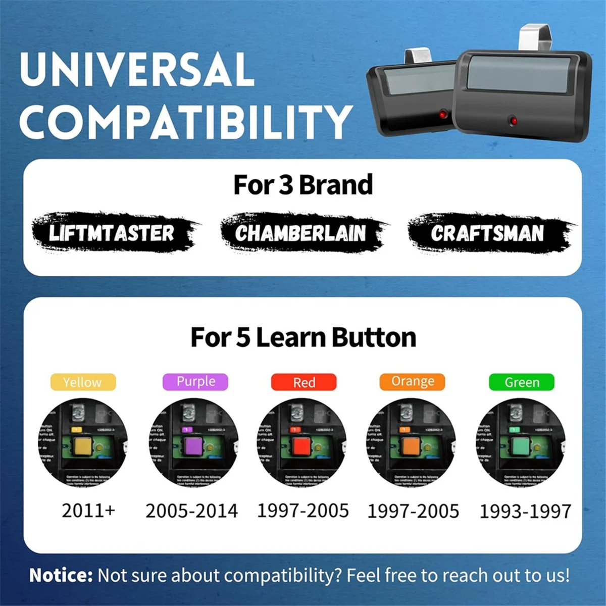 Универсальный пульт дистанционного управления 891LM 971LM для двери гаража