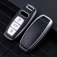 fashion tpu leather car remote key case cover shell for audi a3 a6 a6l a7 a8 a8l c8 e tron q5 q8 c8 d5 protector fob accessories