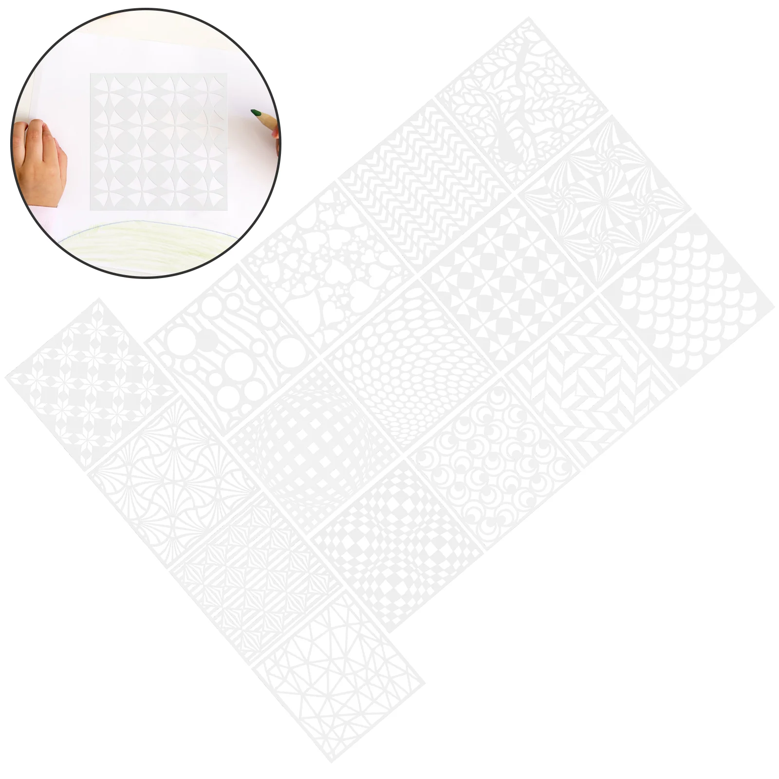 

16 Pcs Wall Painting Template Geometry Stencil Ceramic Tile Drawing Stencils The Pet DIY Craft