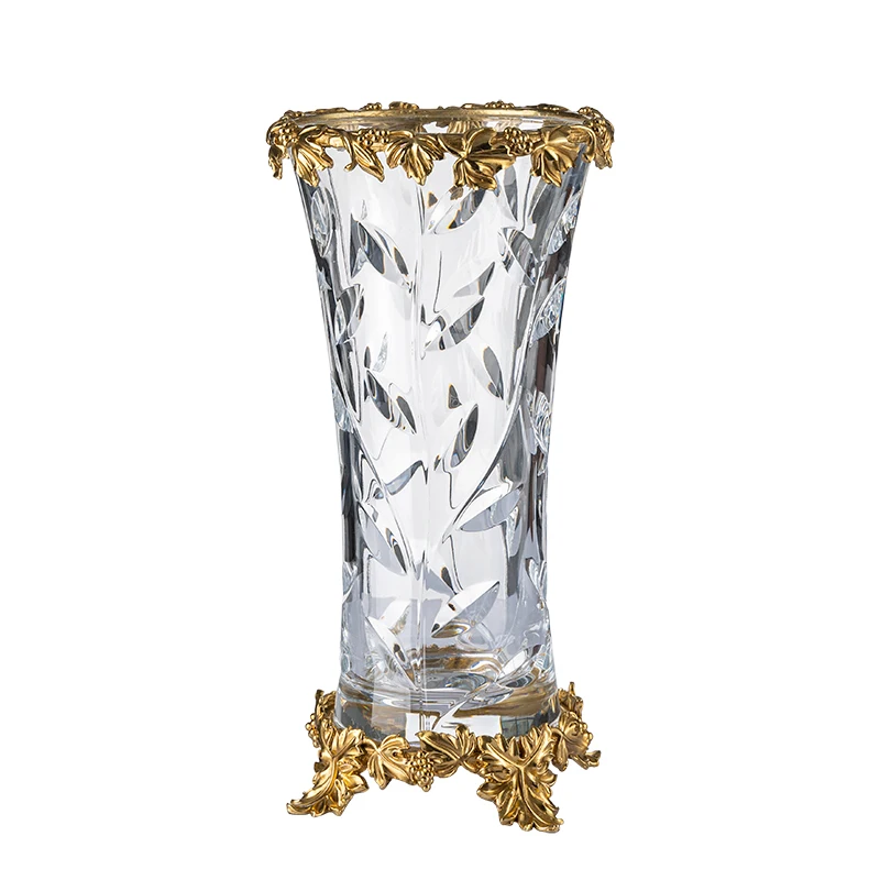 

Crystal glass vase ornaments European luxury soft living room flower arrangement crafts ornaments