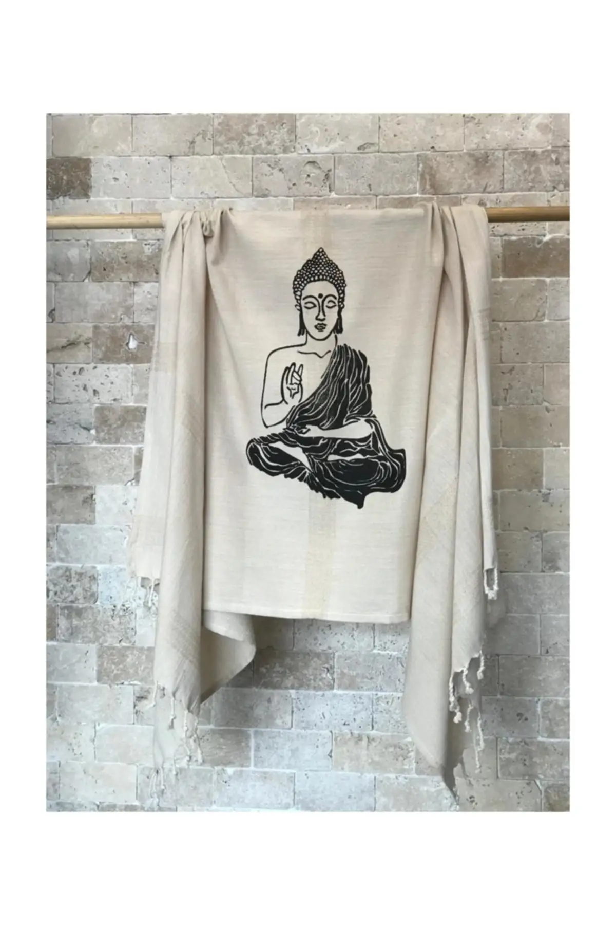 

Пляжное полотенце Будда с принтом каменных камней из хлопка, пуэрот Buddha1Black для купания, пляжное полотенце для купания в бассейне