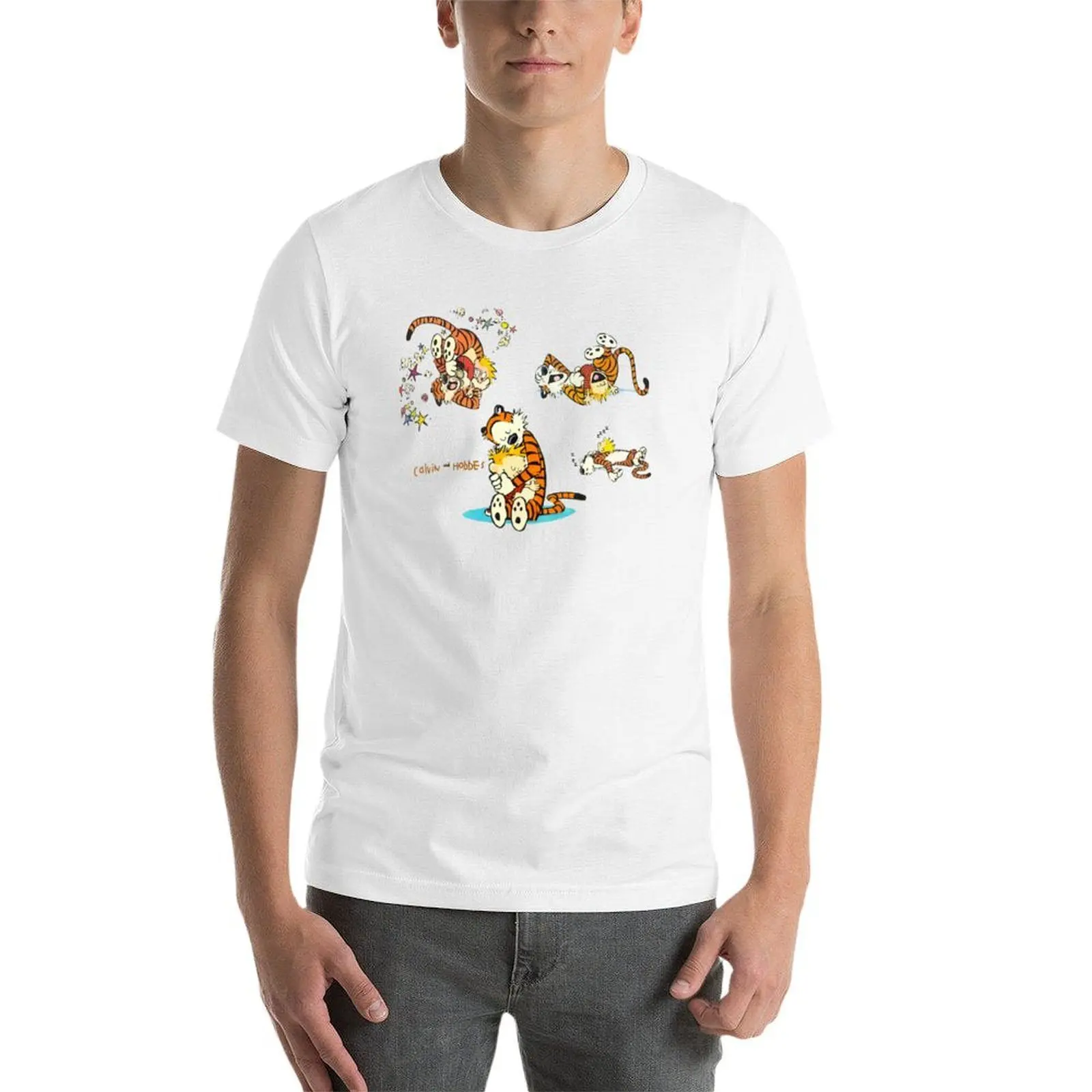 Фото Футболка Calvin and Hobbes Bill Watterson Active T-Shirt, мужские футболки, хлопковые футболки для мужчин, забавные футболки, футболки с темным юмором №3