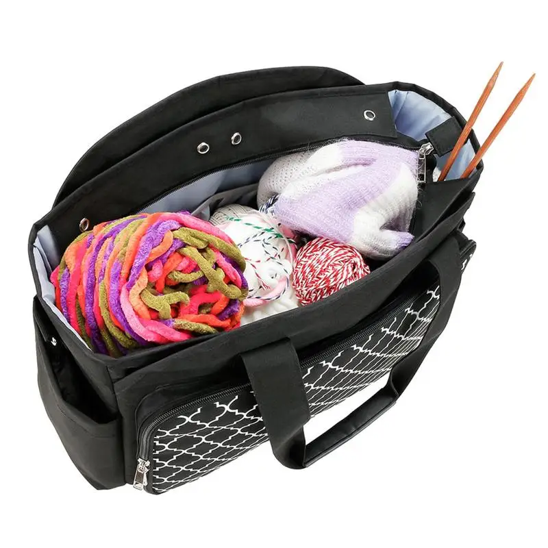 

Knitting Bag Yarn Storage Tote Carrying Yarn Skeins Storage Holder Carrying Knitting Bag Portable Knitting Tote Basket Yarn