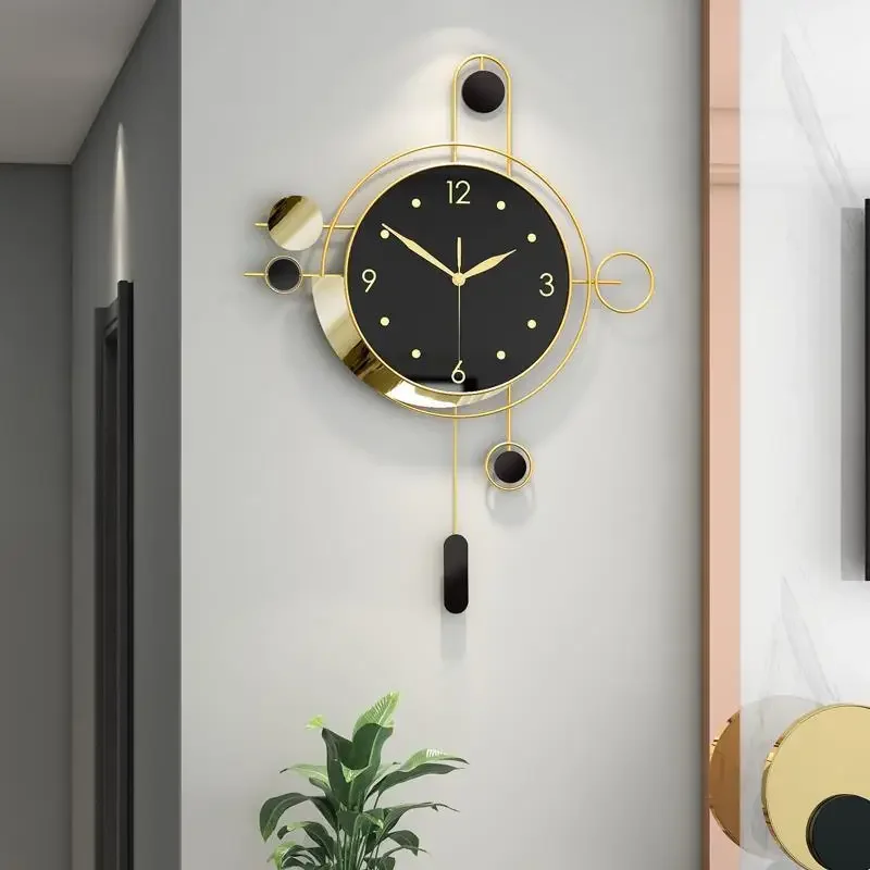 

Nordic light luxury clock wall clock living room wall hanging fashion creative wall watch modern decoration silent clock