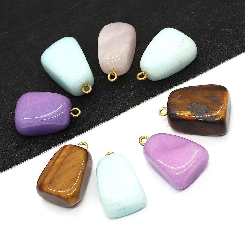 

Natural Stone Pink Crystal Irregular Pendant 15-25mm Charm DIY Necklace Earrings Fashion Jewelry Boutique Women's Accessories
