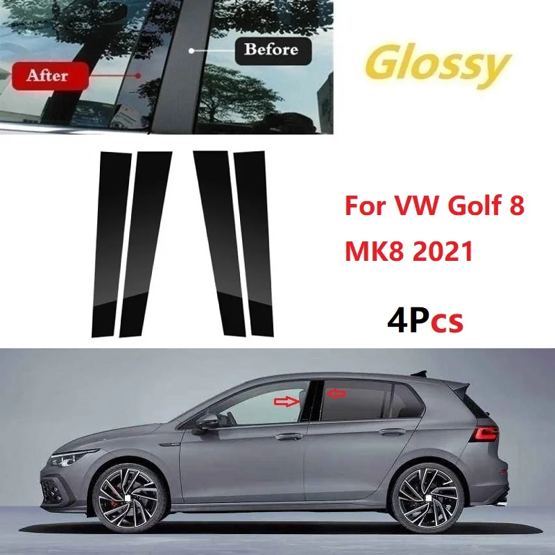 

Polished Pillar Posts For VW Golf 8 MK8 2021 Golf 7 MK7 2013-2020 Golf 6 MK6 2013-2019 Car Window Trim Cover BC Column Sticker