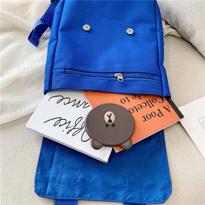 Cartoon Backpack Small Children School Bags Color Matching Breathable Waterproof Wear-resistant Zipper Kids Nylon Two Shoulders