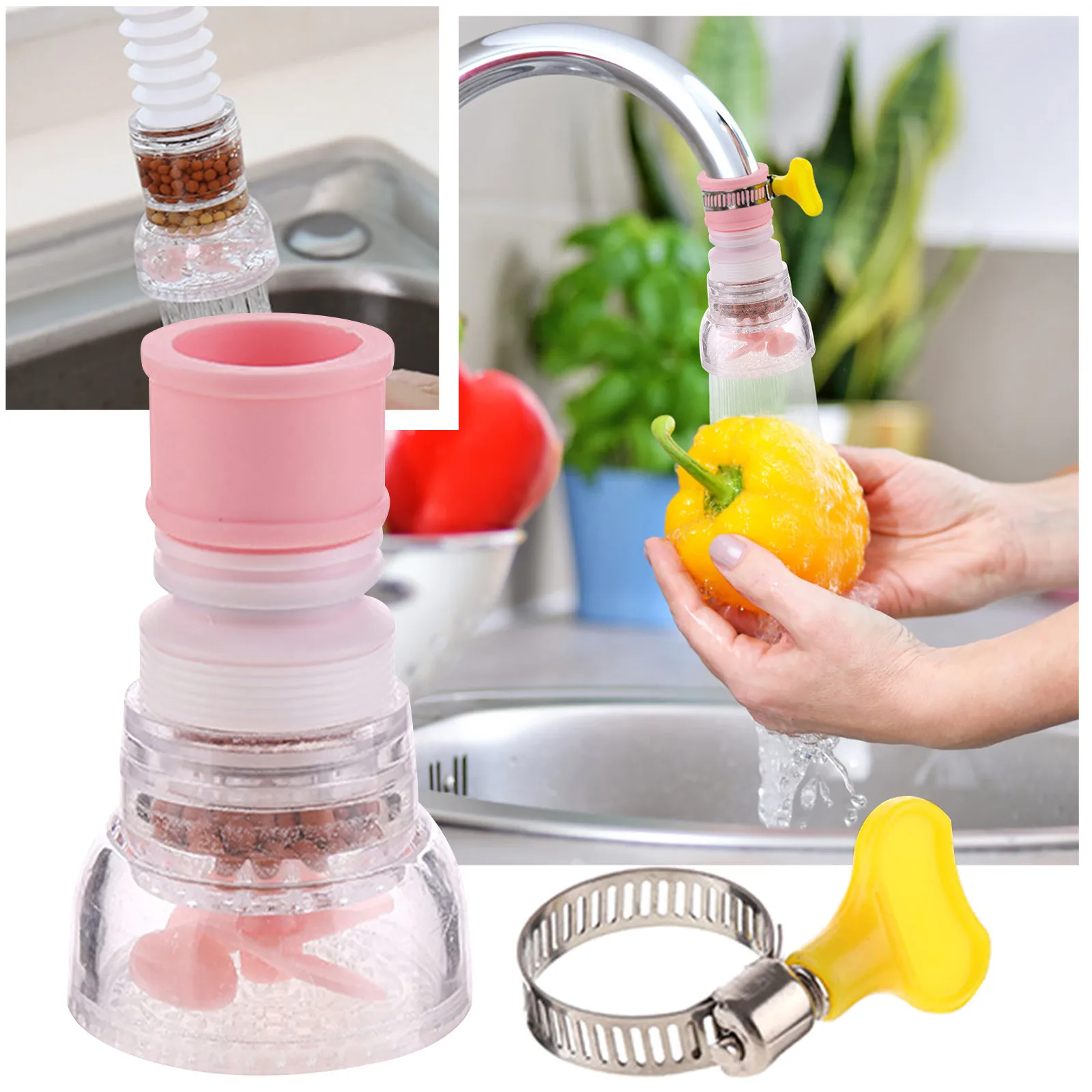

1PC Booster Shower Water Filter Tap Head 360°rotating Faucet Nozzle Mini Tap Water Purifier Faucet Water Filter Kitchen Gadgets