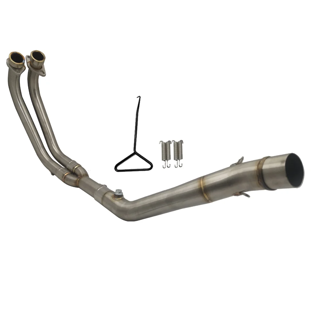 

Stainless steel 304 R25 motorcycle exhaust muffler contact middle pipe slip on For R25