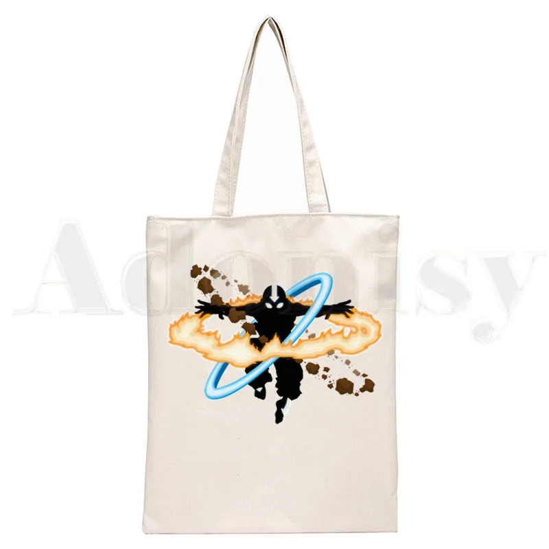 Avatar The Last Airbender Print Reusable Shopping Bag Women Canvas Tote Bags Printing Eco Bag Cartoon Shopper Shoulder Bags